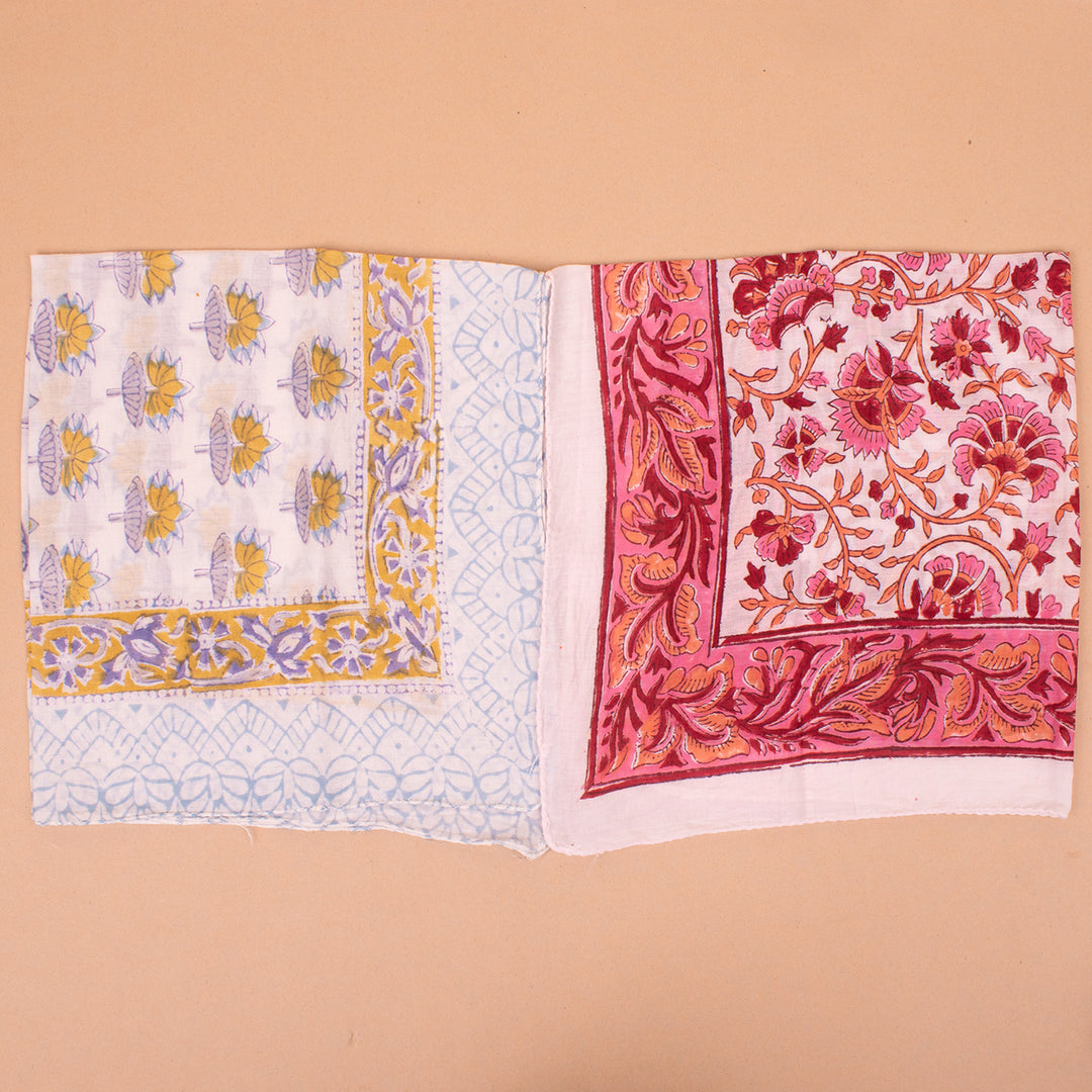 Set of 10 – Hand Block Cotton Bandanas | Head Scarf &amp; Hair Wrap