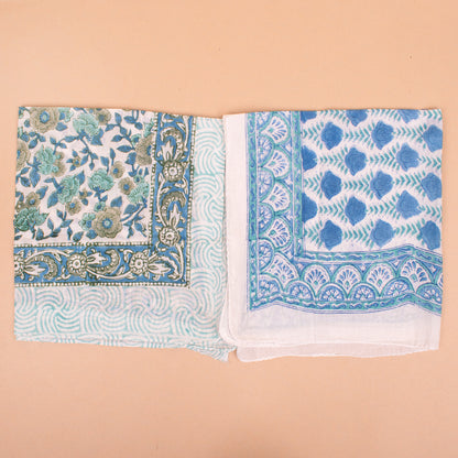 Set of 10 - Hand Block Print Cotton Bandana | Lightweight Hair Scarf and Stylish Fashion Accessory
