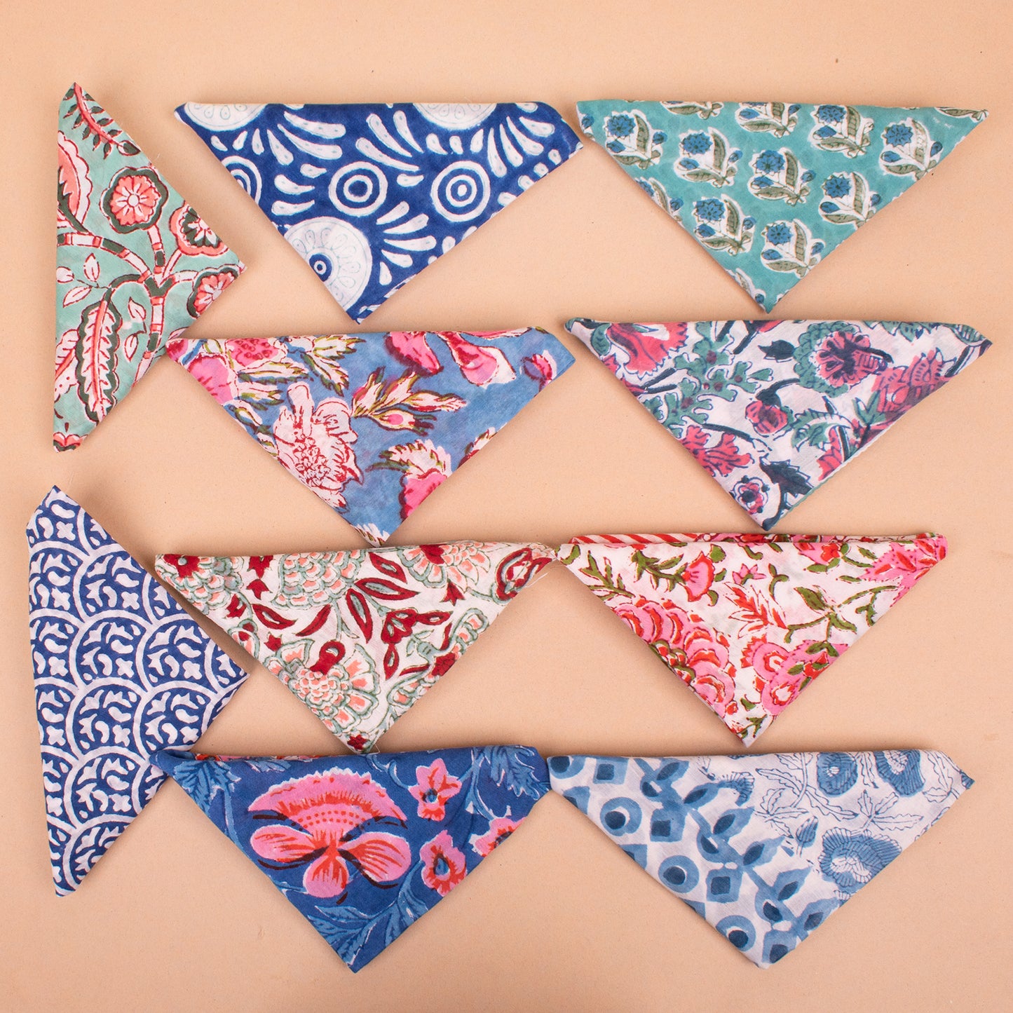 Set of 10 - Soft Cotton Bandana for Hair Styling | Versatile Head Wrap for Casual and Travel Outfits