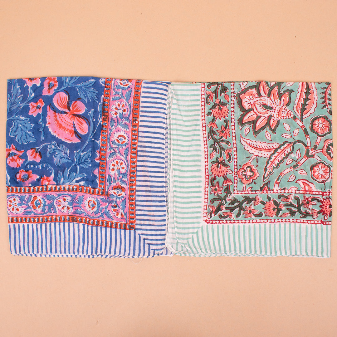 Set of 10 – Soft Cotton Bandanas | Printed Head Scarf &amp; Hair Wrap