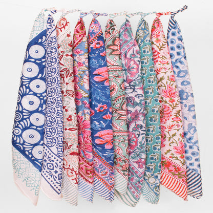 Set of 10 - Soft Cotton Bandana for Hair Styling | Versatile Head Wrap for Casual and Travel Outfits