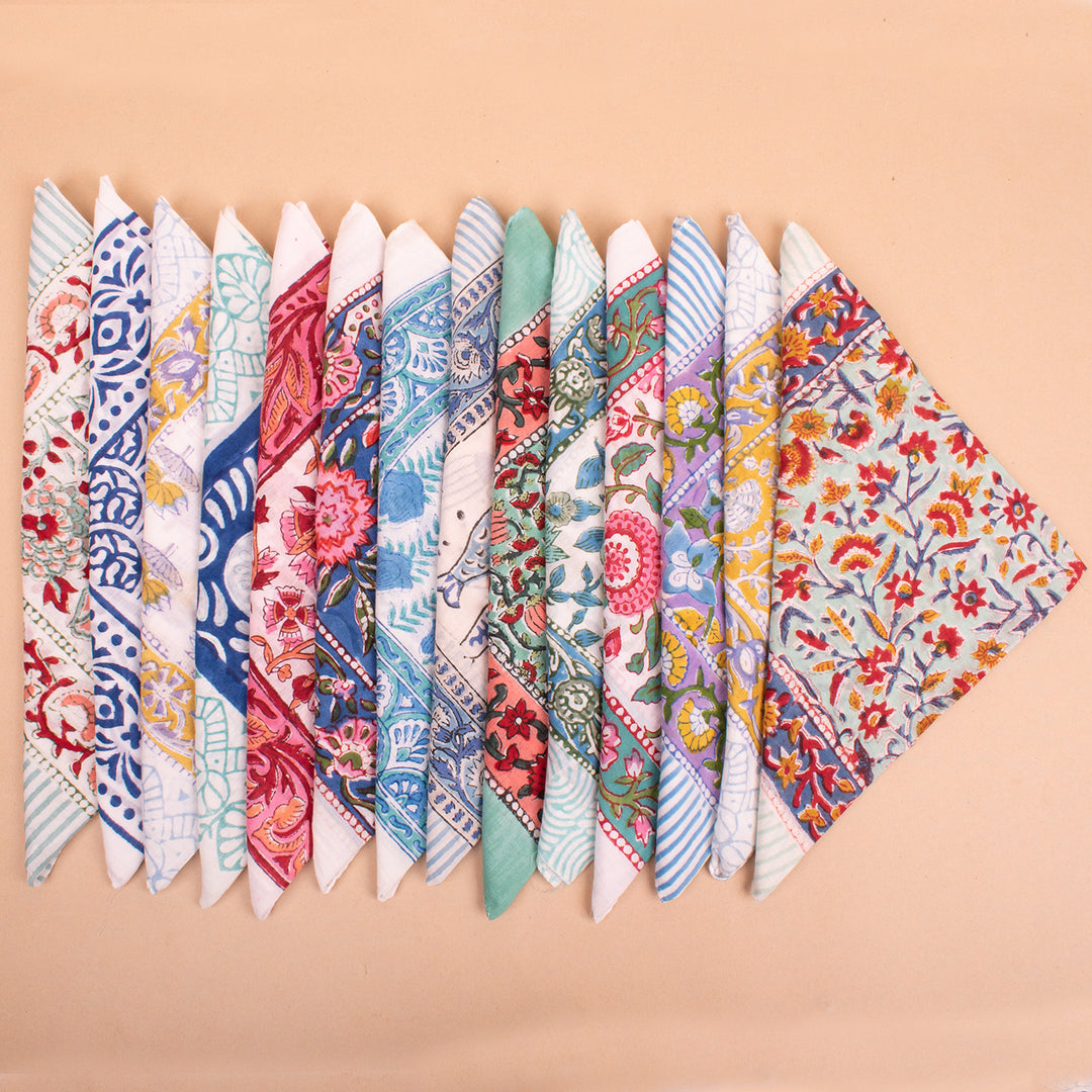 Set of 14 – Cotton Bandanas | Neck Scarf &amp; Head Wrap