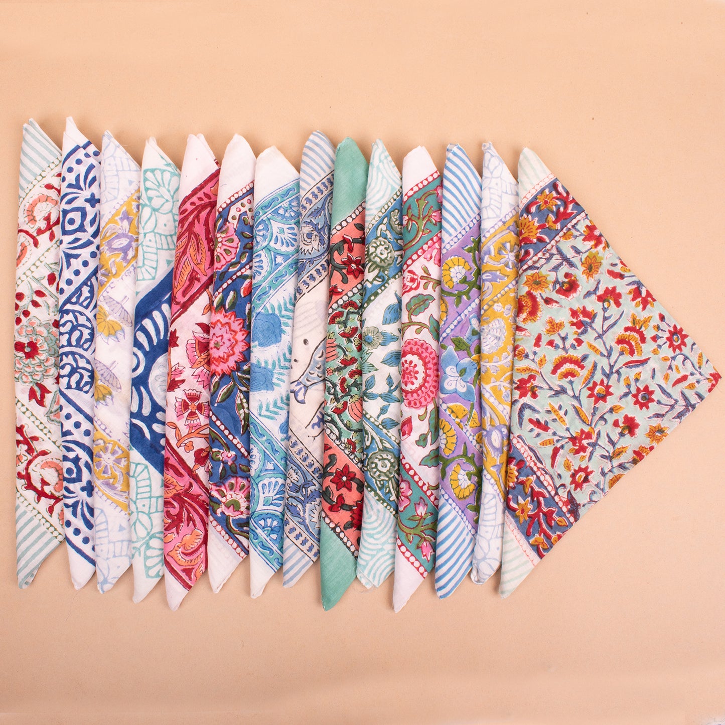 Set of 14 - Printed Cotton Bandana for Women | Comfortable Head Scarf with Timeless Fashion Appeal