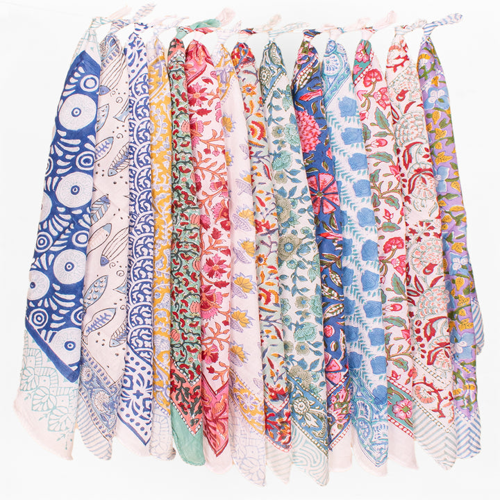 Set of 14 – Cotton Bandanas | Neck Scarf &amp; Head Wrap