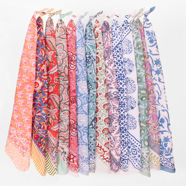 Set of 14 – Premium Cotton Bandanas | Everyday Head Scarf