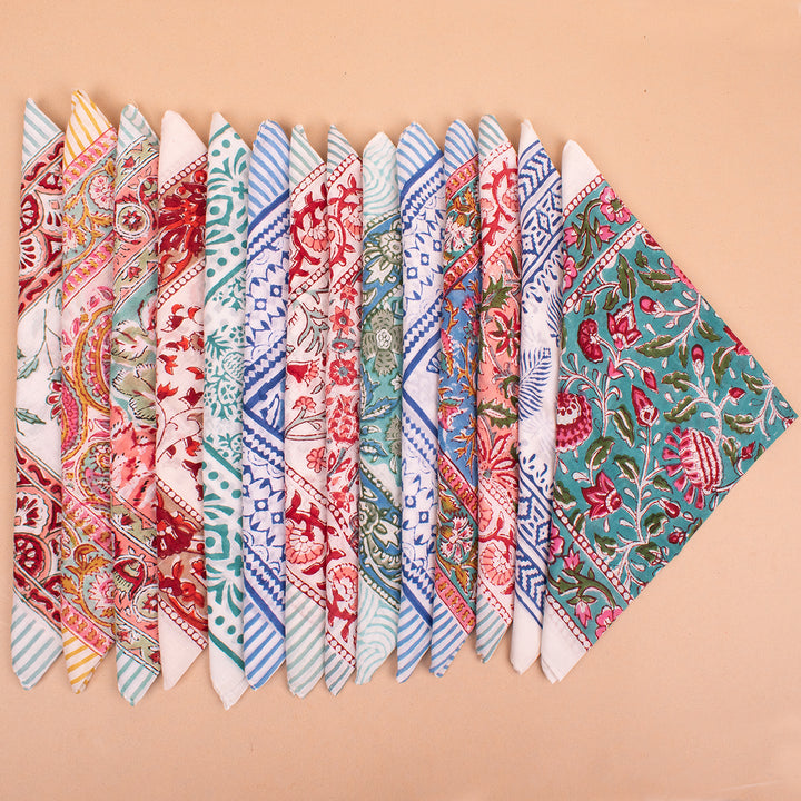 Set of 14 – Boho Cotton Bandanas | Boho Head Scarf &amp; Hair Wrap