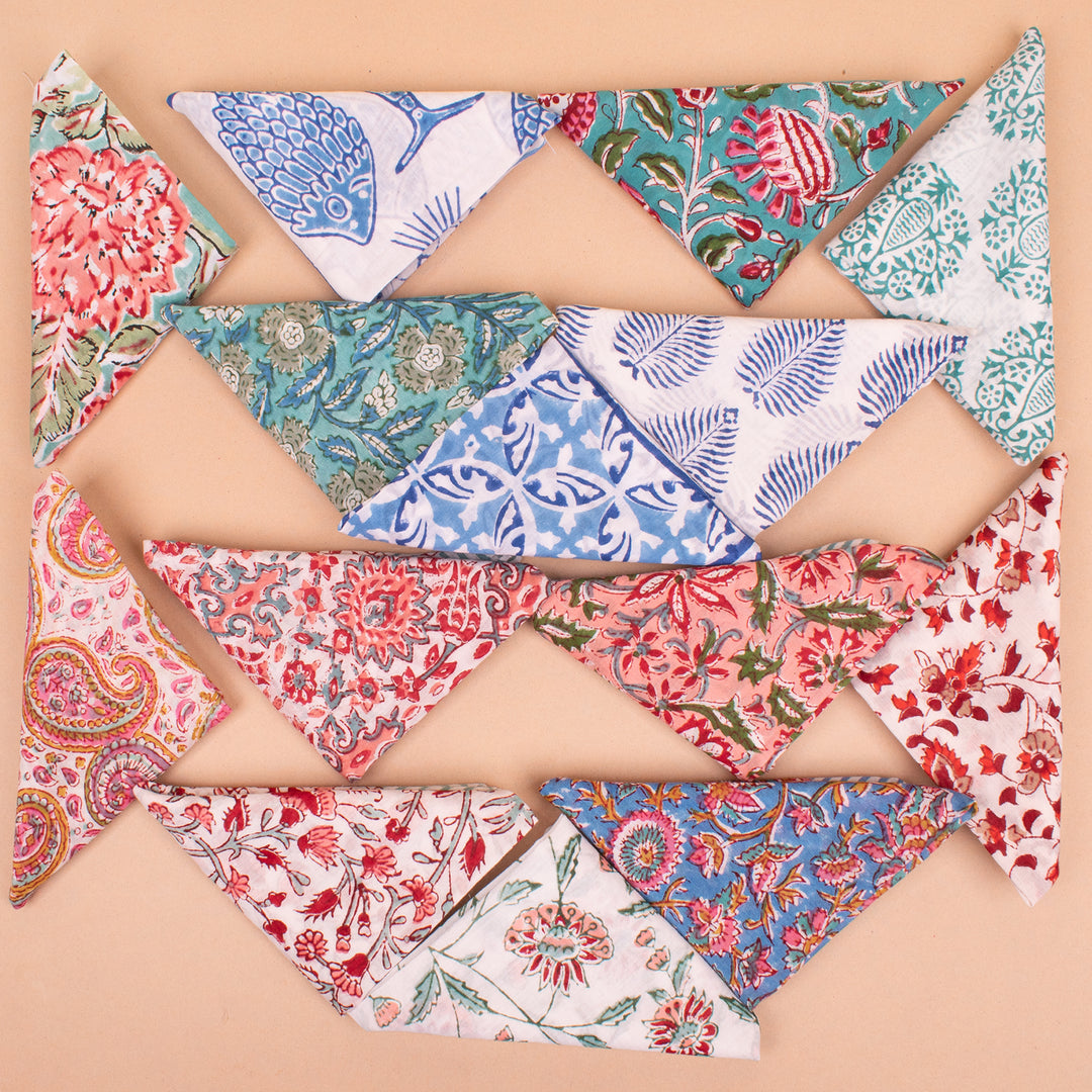 Set of 14 – Boho Cotton Bandanas | Boho Head Scarf &amp; Hair Wrap