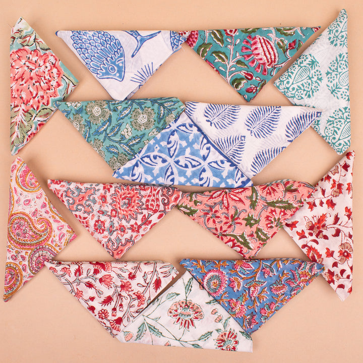 Set of 14 – Boho Cotton Bandanas | Boho Head Scarf &amp; Hair Wrap