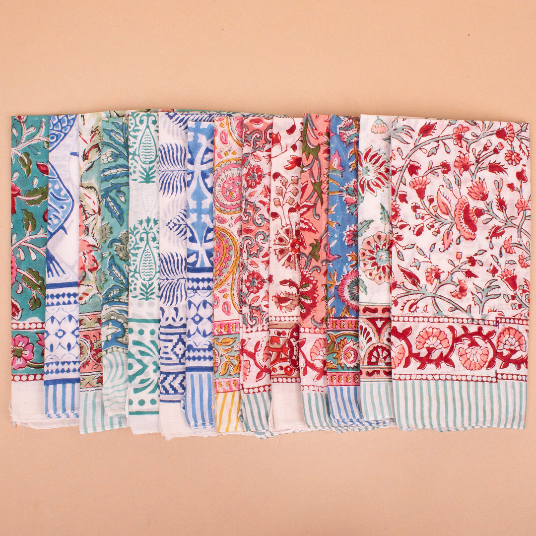 Set of 14 – Boho Cotton Bandanas | Boho Head Scarf &amp; Hair Wrap