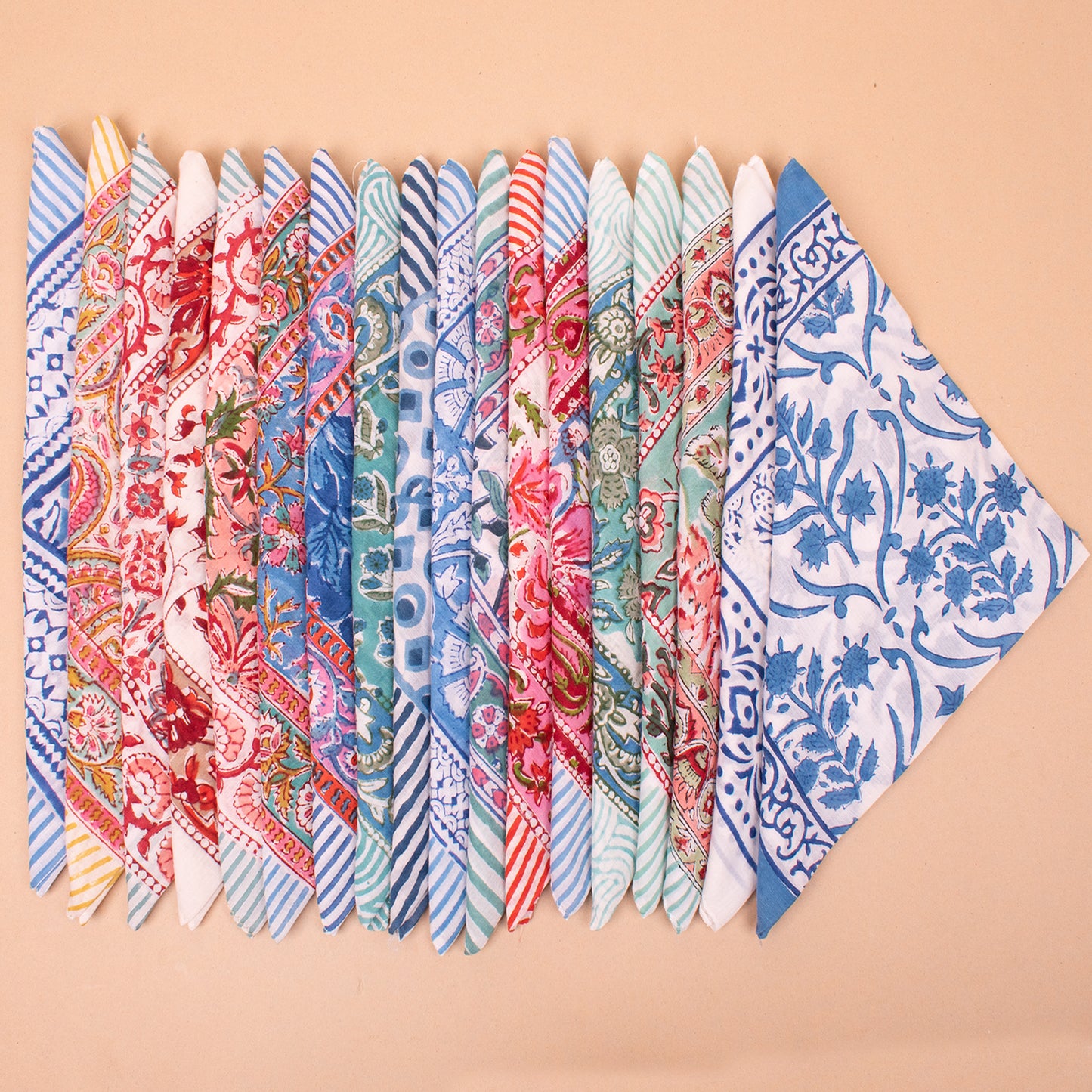 Set of 18 - Designer Cotton Bandana with Unique Prints | Soft Head Scarf for Modern Everyday Styling