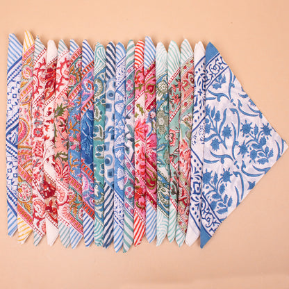 Set of 18 - Designer Cotton Bandana with Unique Prints | Soft Head Scarf for Modern Everyday Styling