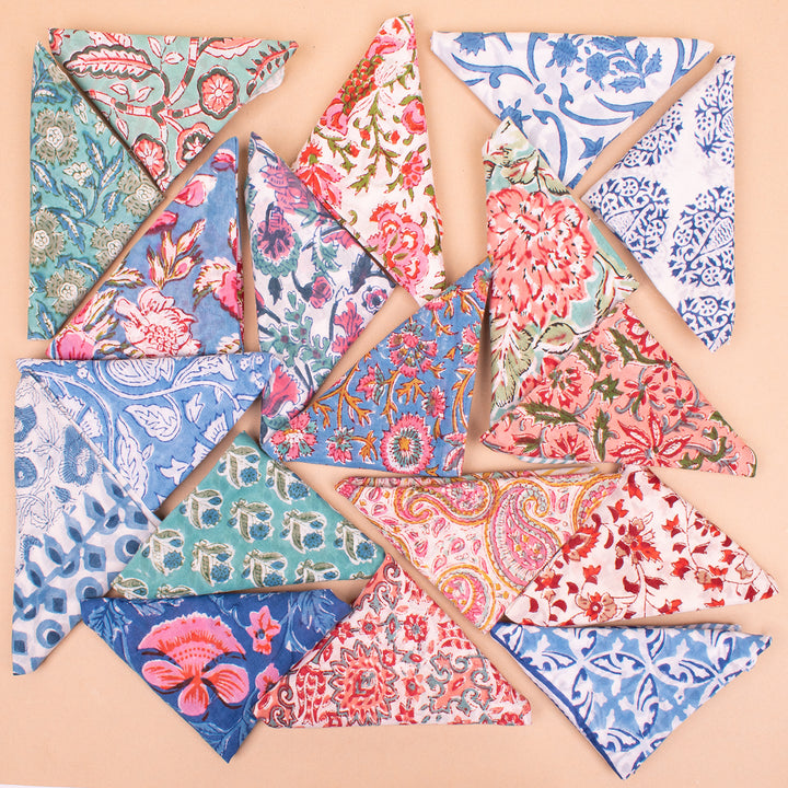 Set of 18 – Designer Cotton Bandanas | Hair Scarf &amp; Neck Wrap
