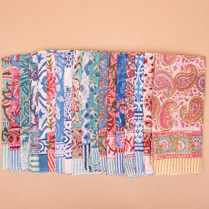 Set of 18 - Designer Cotton Bandana with Unique Prints | Soft Head Scarf for Modern Everyday Styling