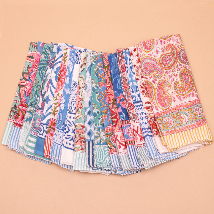 Set of 18 – Designer Cotton Bandanas | Hair Scarf &amp; Neck Wrap