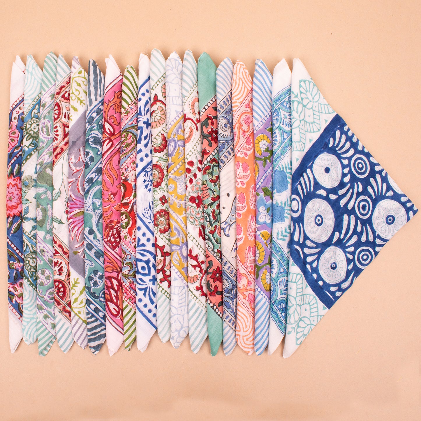 Set of 18 - Pure Cotton Bandana for Men and Women | Breathable Printed Head Wrap for All Seasons