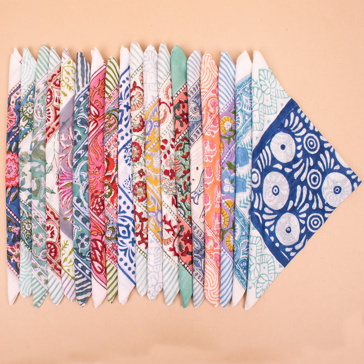 Set of 18 – Cotton Bandanas | Head Scarf &amp; Hair Wrap