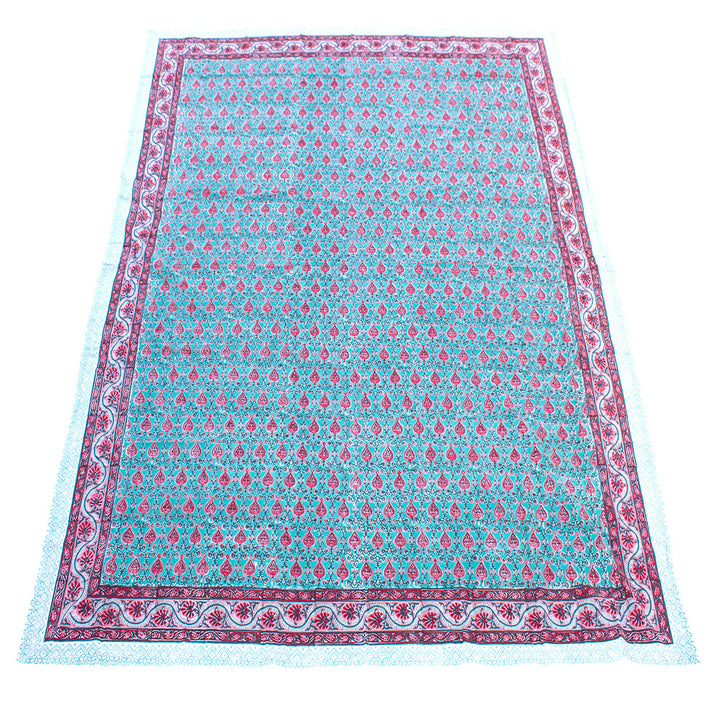 Hand Block Cotton Tablecloth 90x108 | Boho Table Cover