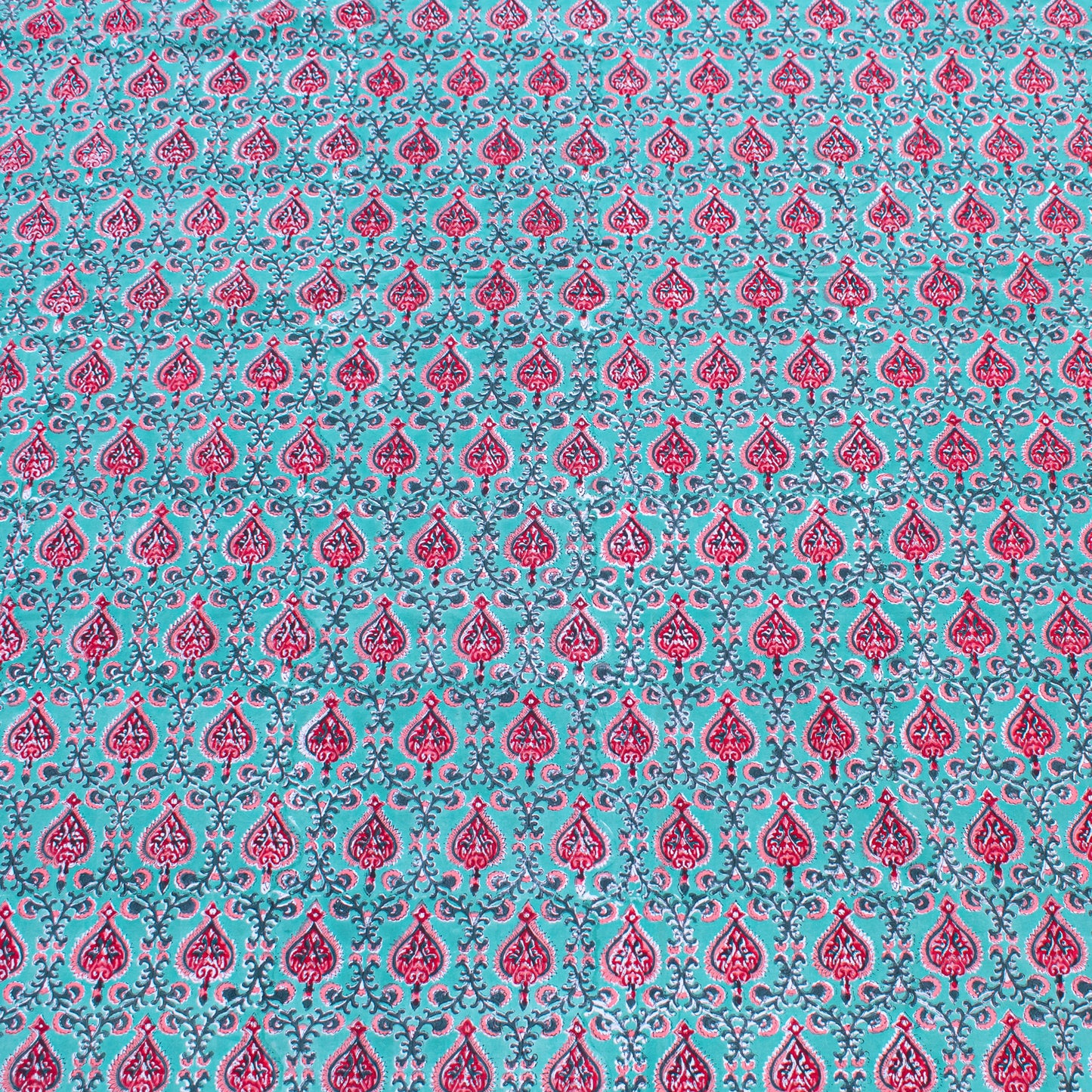 Handmade Cotton Tablecloth, Block Print Dining Cover, Farmhouse Kitchen Decor - 90x108