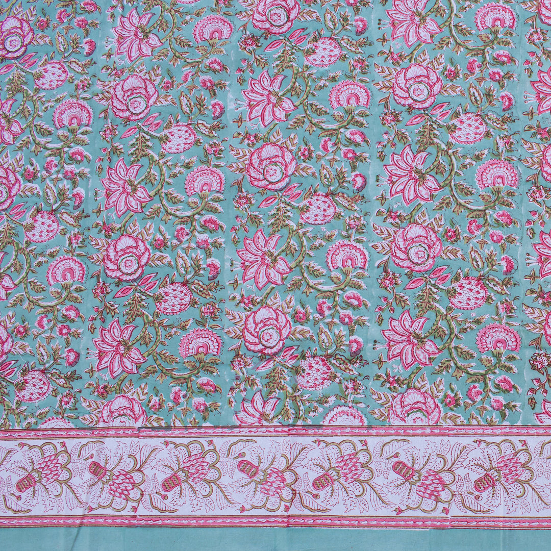 Floral Cotton Tablecloth 90x108 | Boho Table Cover