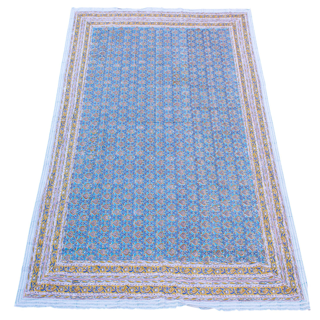 Hand Block Cotton Tablecloth 90x108 | Boho Table Cover