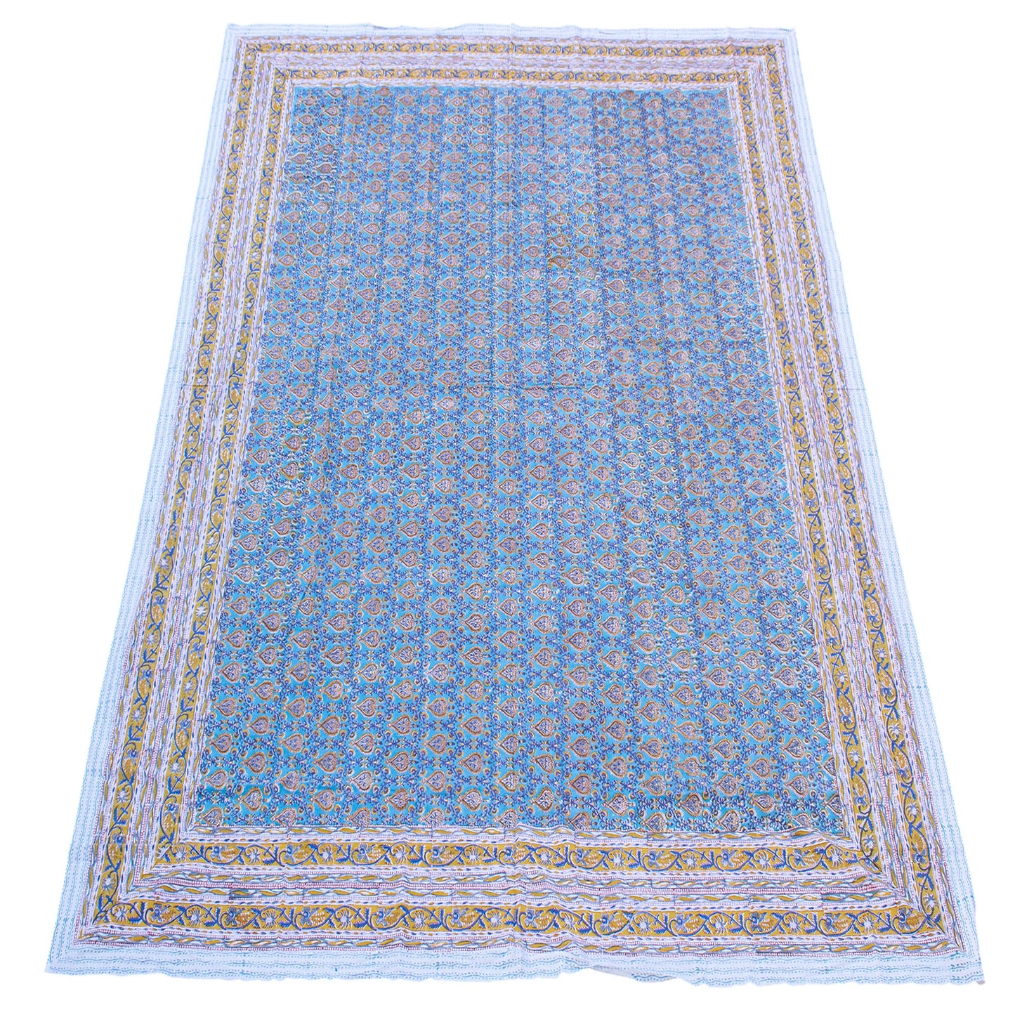 Indian Block Print Cotton Tablecloth, Handmade Dining Decor, Artisan Table Cover - 90x108