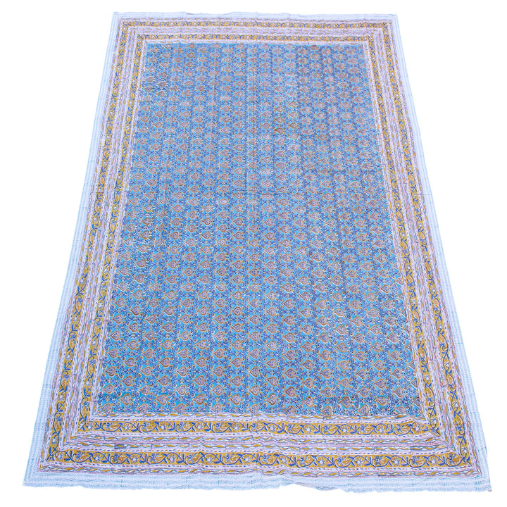 Hand Block Cotton Tablecloth 90x108 | Boho Table Cover
