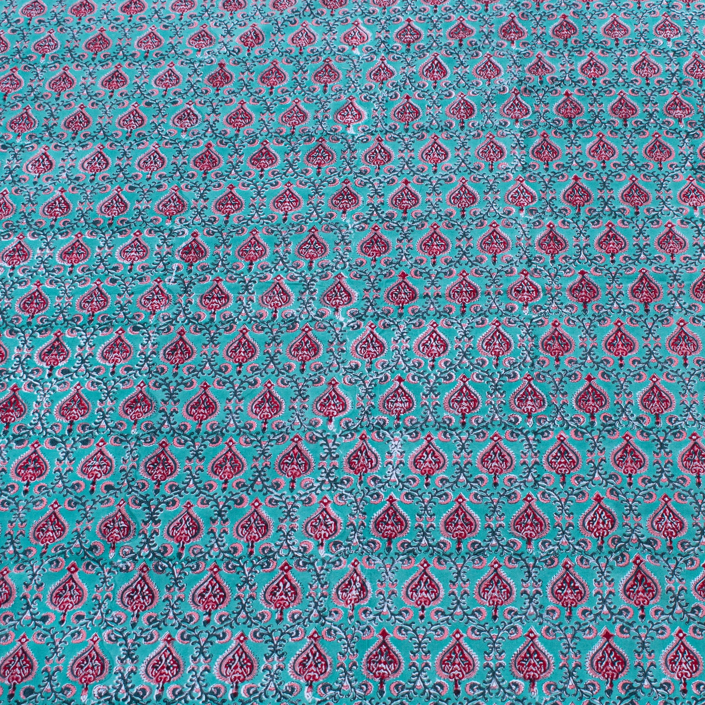 Cotton Tablecloth with Block Print, Boho Dining Table Linen, Handmade Decor - 90x108