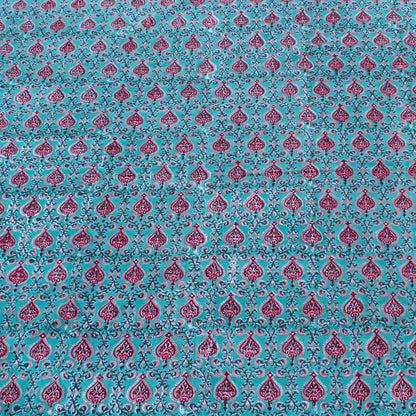 Cotton Tablecloth with Block Print, Boho Dining Table Linen, Handmade Decor - 90x108