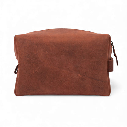 Leather Dopp Kit for Men – Handmade Travel Toiletry Bag with Zipper