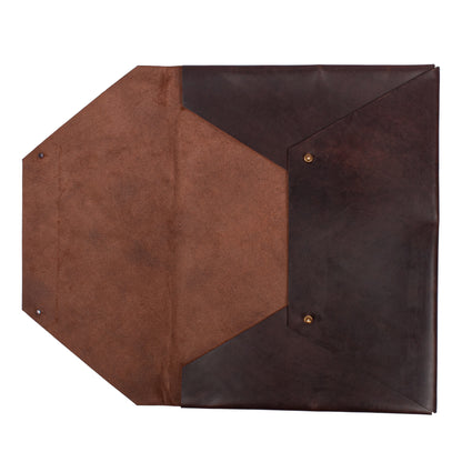 Handcrafted Leather Laptop Sleeve with Button Closure – Minimalist MacBook Case