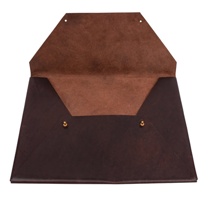 Handcrafted Leather Laptop Sleeve with Button Closure – Minimalist MacBook Case