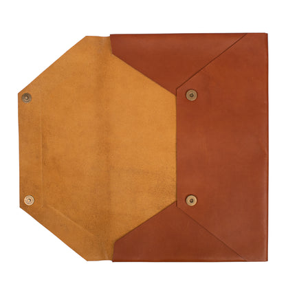 Handmade Leather Laptop Sleeve for MacBook – Sleek Envelope Design