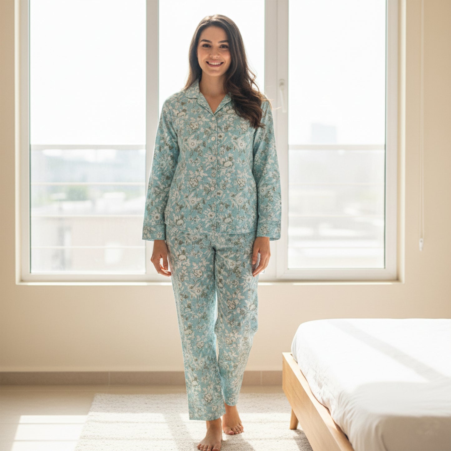 Women's Soft Cotton Pajama Set – Breathable, Lightweight Pajamas with Handcrafted Prints | Premium Sleepwear for Everyday Comfort