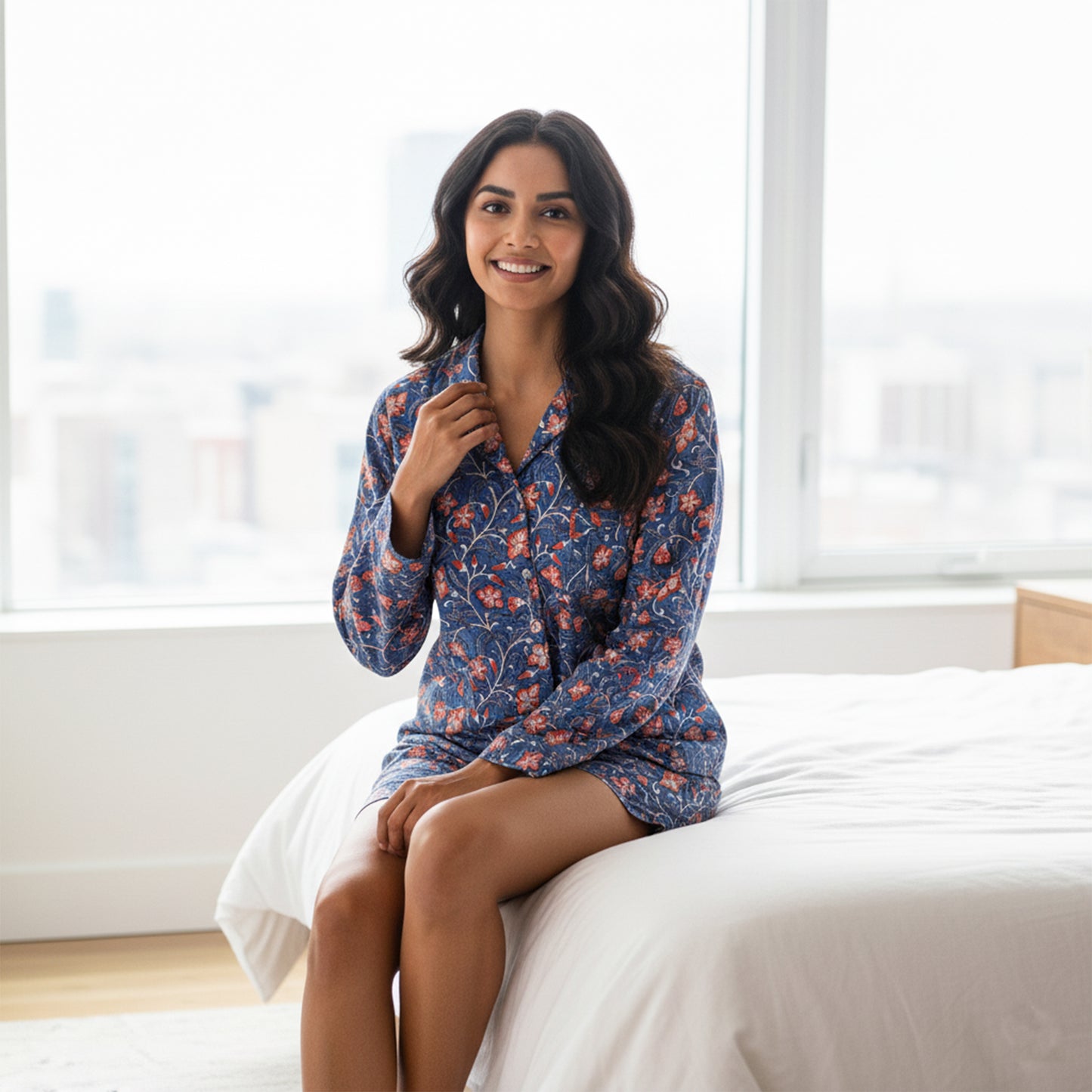 100% Cotton Pajama Set & Sleep PJ Set – Ultra-Comfortable Relaxed Fit Pajamas for Women | Handmade Printed Nightwear