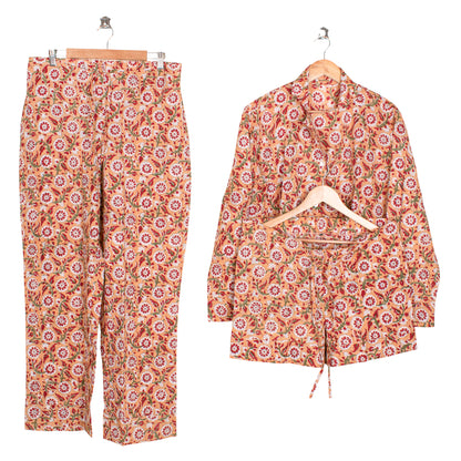 Women's Cotton Co-Ord PJ Set – Softest Pajamas For Women with Artisanal Block Prints | Perfect for Sleep, Lounging & Lazy Weekends
