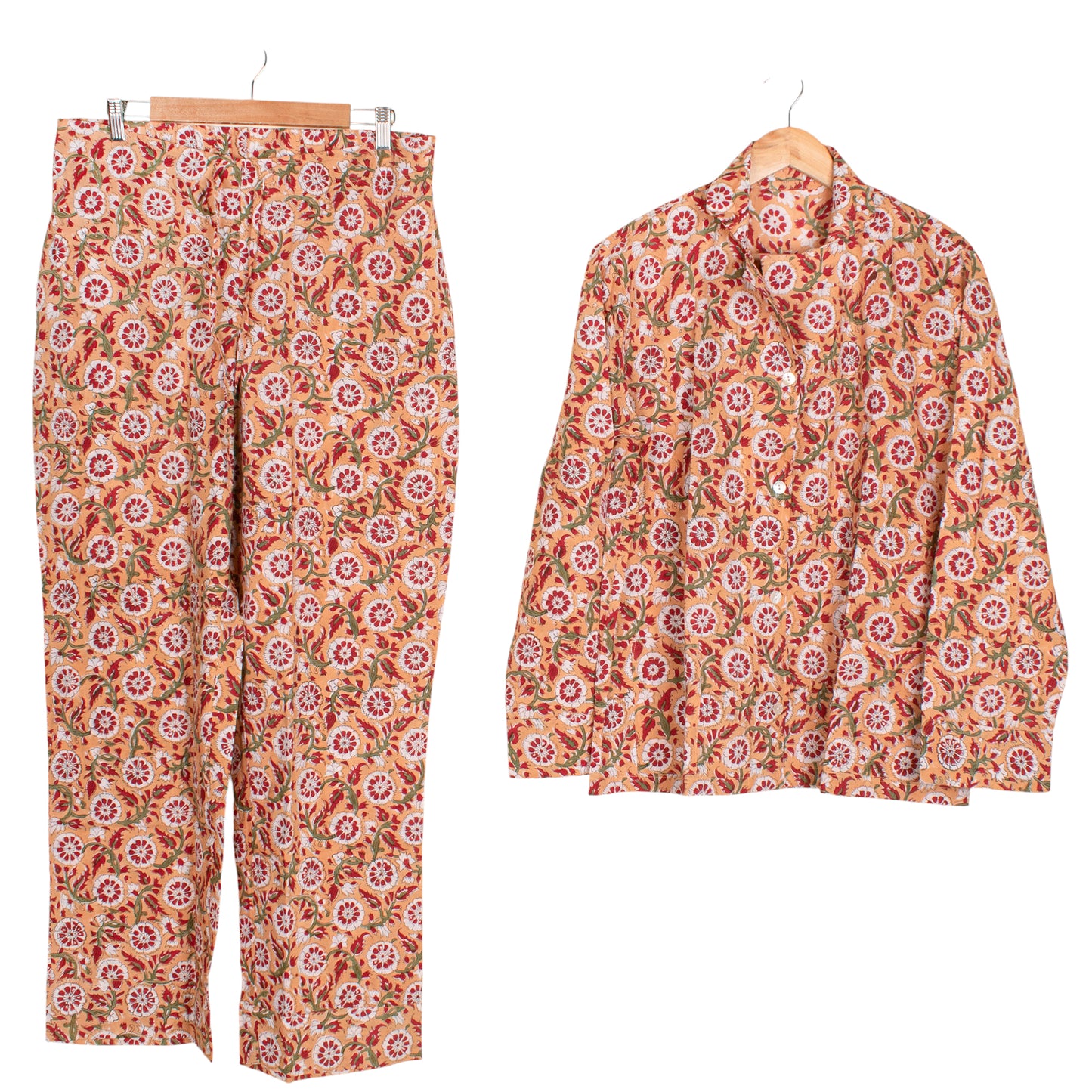 Women's Cotton Co-Ord PJ Set – Softest Pajamas For Women with Artisanal Block Prints | Perfect for Sleep, Lounging & Lazy Weekends