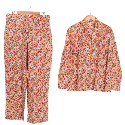 Women's Cotton Co-Ord PJ Set – Softest Pajamas For Women with Artisanal Block Prints | Perfect for Sleep, Lounging & Lazy Weekends