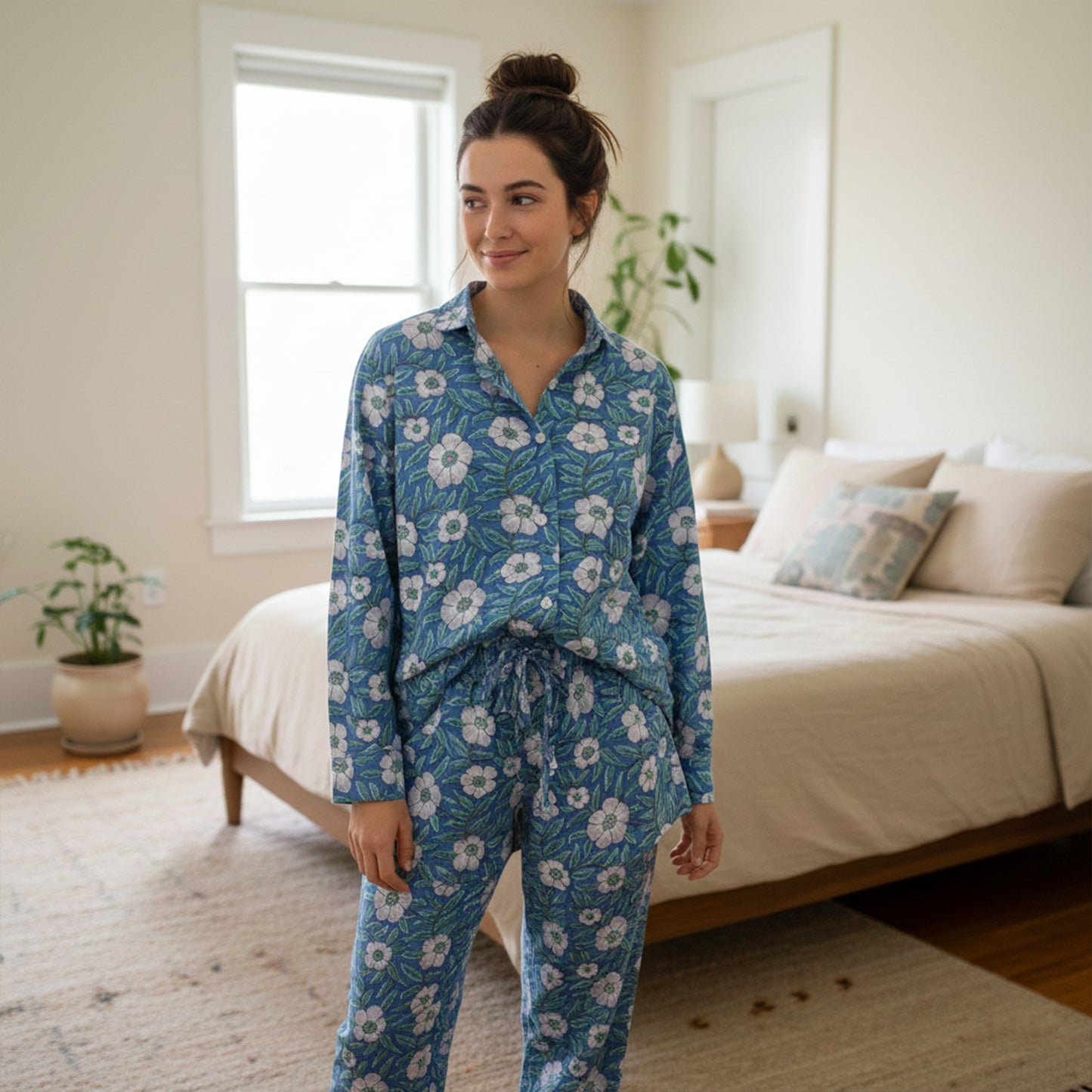 Soft Cotton Printed Pajama Set for Women – Comfortable, Skin-Friendly Nightwear | Premium Two-Piece Sleep Set