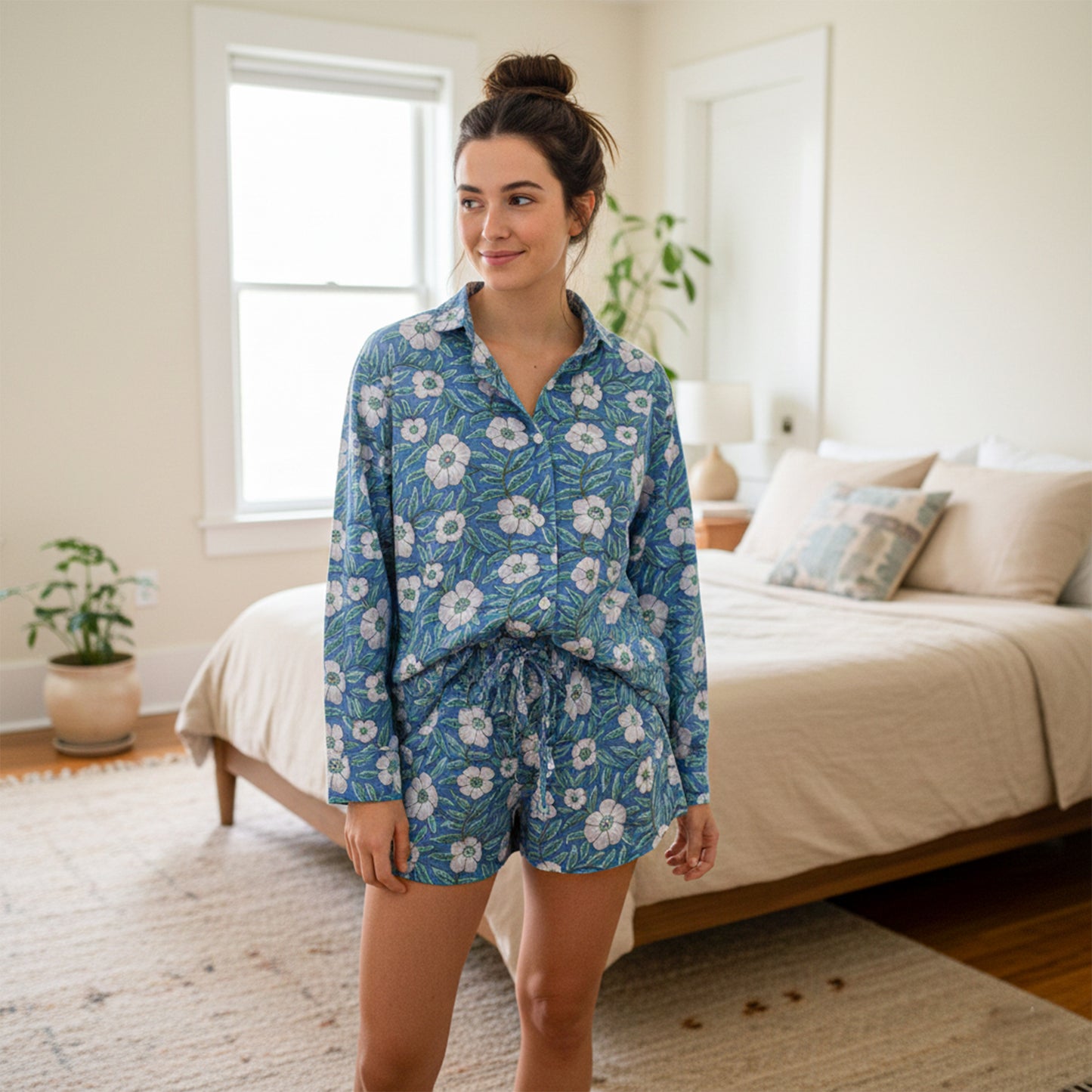 Soft Cotton Printed Pajama Set for Women – Comfortable, Skin-Friendly Nightwear | Premium Two-Piece Sleep Set