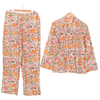 Women's Relaxed Fit Cotton Pajama Set – Light, Cooling & All-Night Comfortable Sleepwear | Handcrafted Print Pajama Set