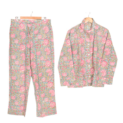 Ultra-Soft Cotton Sleep Set for Women – Cotton Pajama Set with Elegant Prints | Relaxed Fit Nightwear for All Seasons