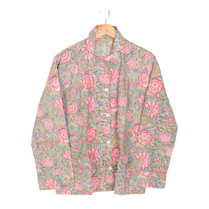 Ultra-Soft Cotton Sleep Set for Women – Cotton Pajama Set with Elegant Prints | Relaxed Fit Nightwear for All Seasons