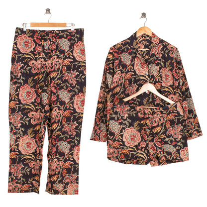 Floral Cotton PJ Set forMen/ Women – Lightweight, Breathable & Cozy Pajamas | Premium Night Suit for Restful Sleep & Home Comfort