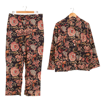 Floral Cotton PJ Set forMen/ Women – Lightweight, Breathable & Cozy Pajamas | Premium Night Suit for Restful Sleep & Home Comfort