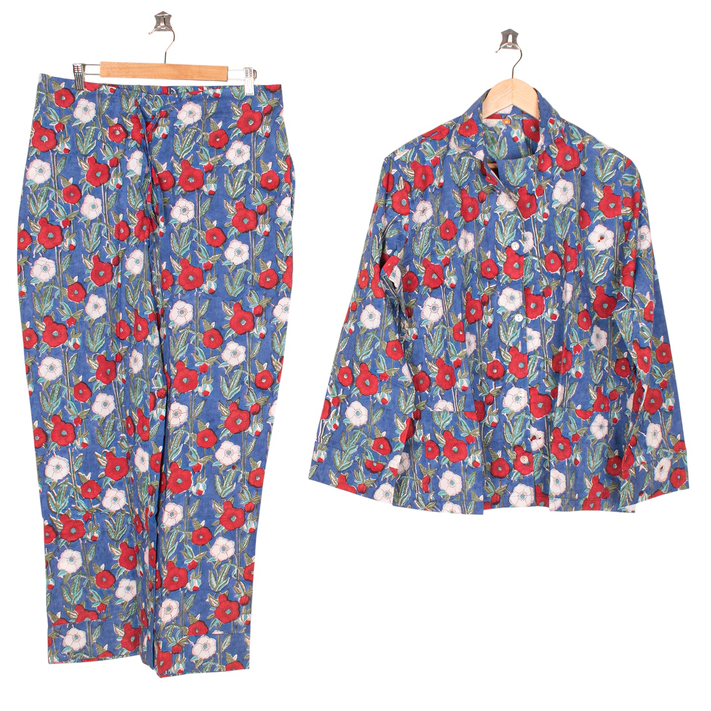 100% Pure Cotton Nightwear Pajama Set – Soft, Durable & Breathable PJs for Women | Artisan Print Pajama Set for Everyday Lounging