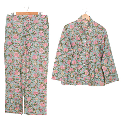Printed Cotton PJ Set for Women – Stylish, Comfortable & Breathable Sleepwear | Relaxed Fit Pajama Set for Home & Bedtime