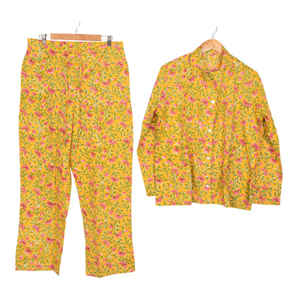 Luxury Cotton Pajama Sleepwear Set for Women – Ultra-Soft Fabric, Relaxed Fit Pajamas | Handmade Block Print PJs for Night & Lounge Time