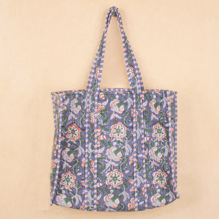 Quilted Cotton Tote Bag | Everyday Shoulder Bag