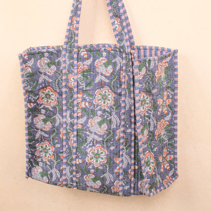 Large Quilted Tote Bag, Everyday Travel Handbag, Eco-Friendly Work Bag