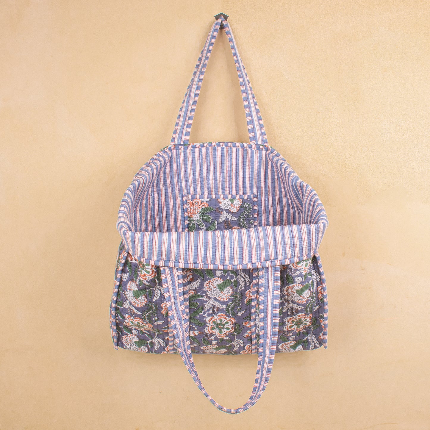 Large Quilted Tote Bag, Everyday Travel Handbag, Eco-Friendly Work Bag